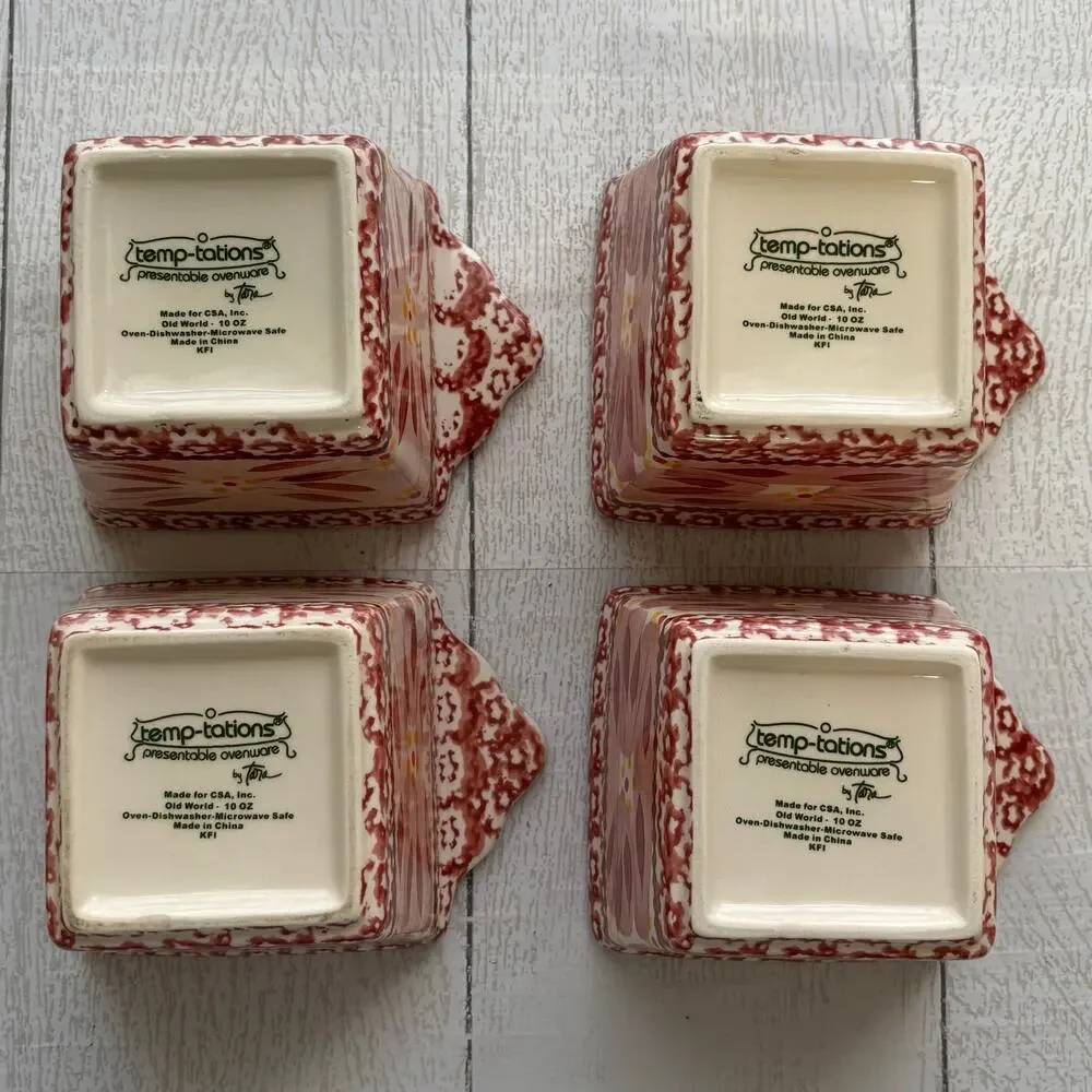 Temp-Tations by Tara Old World Cranberry Ramekins Set of 4